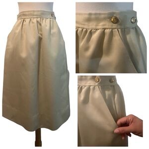 1970’s Vintage A Line Tan Skirt, Pockets, Neutral Capsule, 24-25” Waist, XS